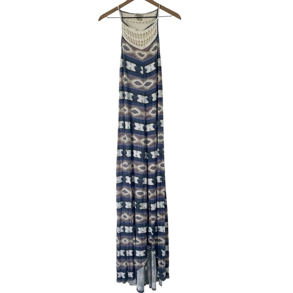L Lucky Brand Maxi Dress M Crochet Boho Sleeveless Indie Western Beach Festival - Picture 2 of 15